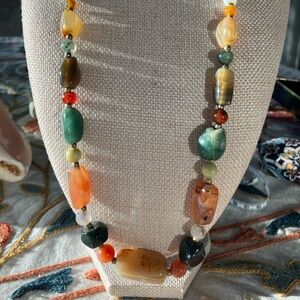 VARIETY OF BEADS AGATE AND ONYX